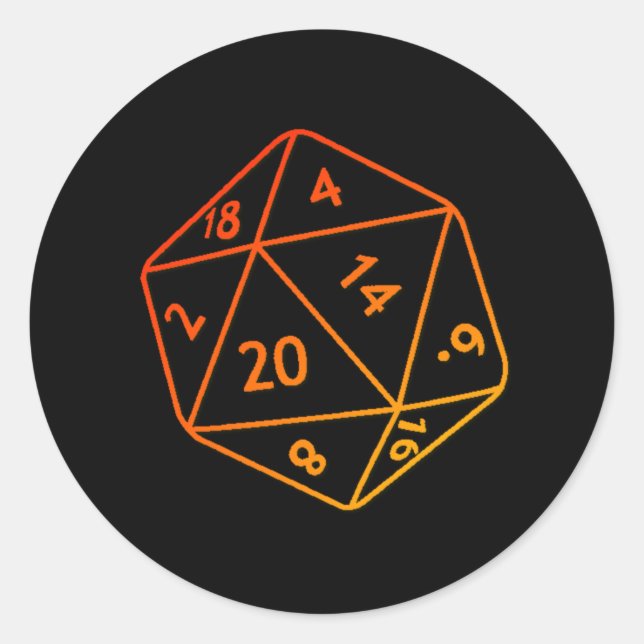 Sticker Rond Fire D20 (Devant)