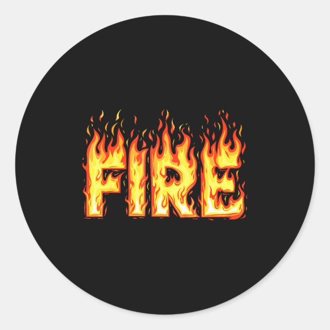 Sticker Rond Fire Flame Shirt Adult Kids Men Women Fire And Ice (Devant)