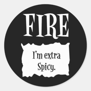 Sticker Rond FIRE - Halloween Paquet chaud Costume Taco Hallowe