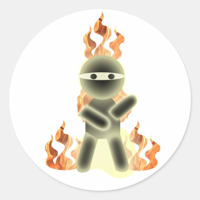 Sticker Rond Fire Ninja (par lil kolohe Nick) (Devant)
