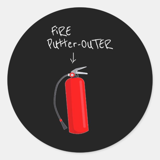 Sticker Rond Fire Putter Outer Fire Extinguisher Fire Fighter F (Devant)