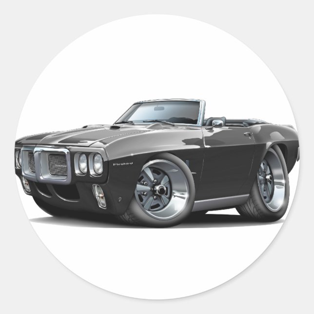 Sticker Rond Firebird Black Convertible 1969 (Devant)