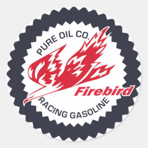 Sticker Rond Firebird pur emballant le signe de cru d'essence