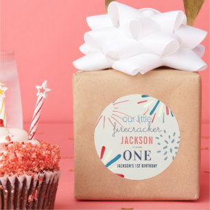 Sticker Rond Firecracker 4 juillet Fireworks Anniversaire