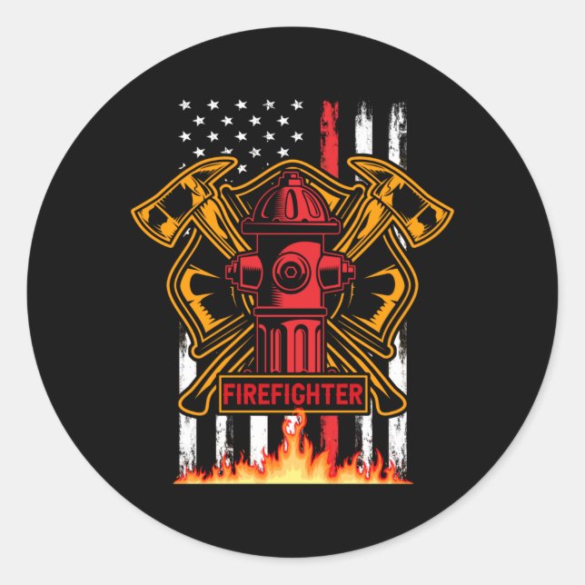 Sticker Rond Firefighter (Devant)