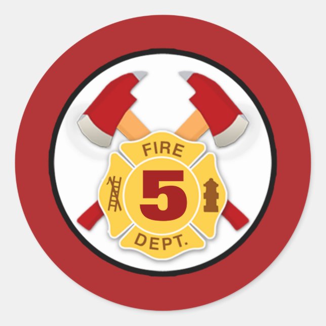 Sticker Rond FIREFIGHTER pompier coupe-feu maltese croisement â (Devant)