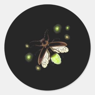Sticker Rond Fireflies Camping naturel Insecte