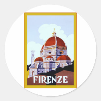 Sticker Rond Firenze ~ Voyage Vintage en Italie