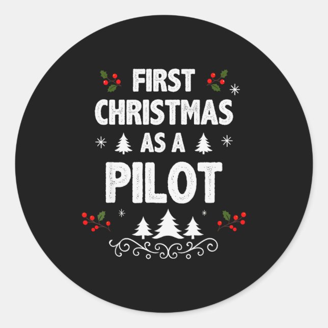 Sticker Rond First Christmas As A Lot Funny Holiday Men Women X (Devant)