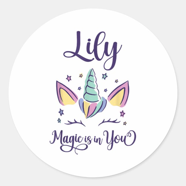 Sticker Rond First Name Lily D Lily  (Devant)