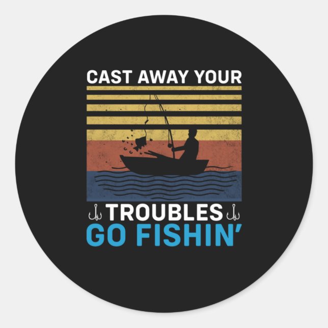 Sticker Rond Fisher Go Fishing (Devant)