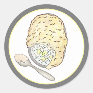 Sticker Rond Fisherman's Fish Pie UK British Pub Food Cuisine
