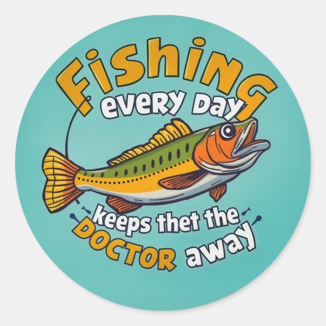 Sticker Rond Fishing Therapy: The Sport That Heals (Devant)