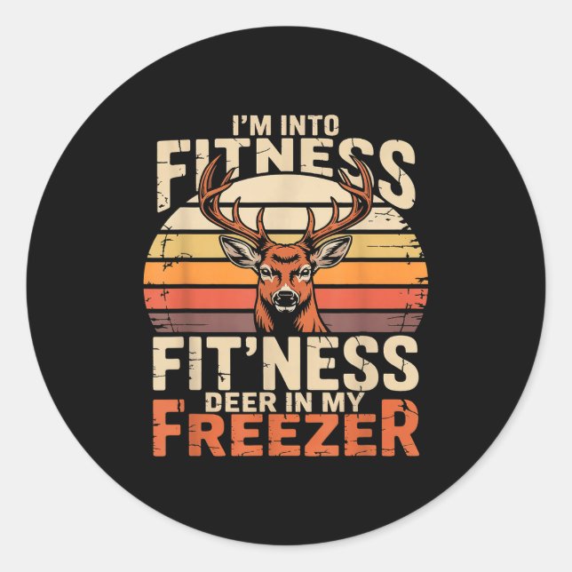Sticker Rond Fitness Deer In My Zer Deer Hunting  (Devant)