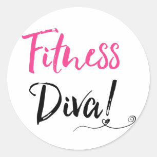 STICKER ROND "FITNESS DIVA"