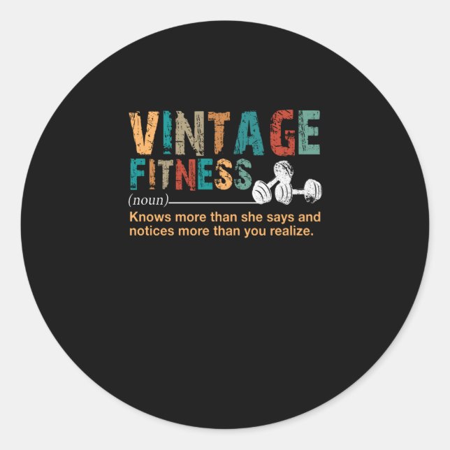 Sticker Rond Fitness Lover|Citation de définition de condition  (Devant)