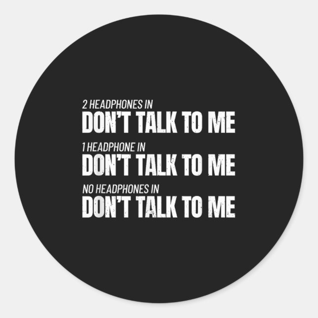 Sticker Rond Fitness Meme - Don't Talk To Me At The Gym - Funny (Devant)