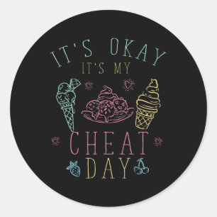 Sticker Rond Fitness Trainer Cadeau Crème glacée Son OK C'Est M