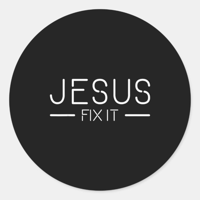 Sticker Rond Fix It Jesus Funny Christian Fashion  (Devant)