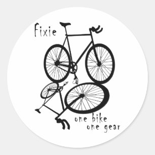 Sticker Rond Fixie - un vélo un rapport
