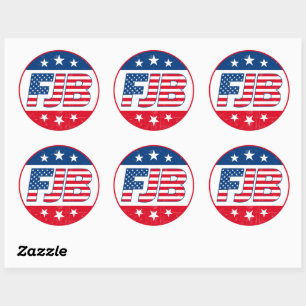 Sticker Rond FJB drôle anti joe Biden Trump élection 2024