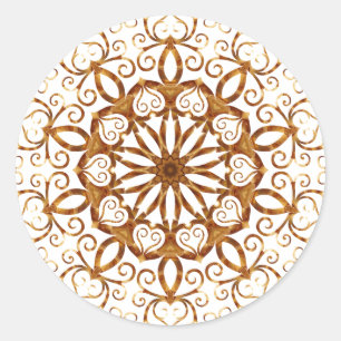 Sticker Rond Flacon d'or en blanc