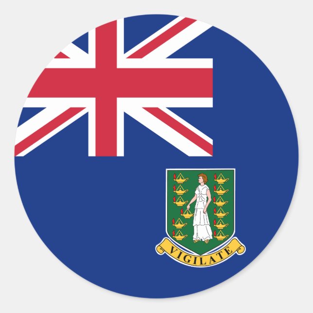 Sticker Rond Flag des îles Vierges britanniques (Devant)