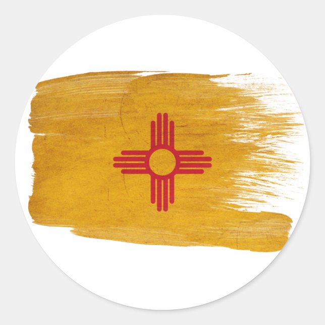 Sticker Rond Flag du Nouveau-Mexique (Devant)