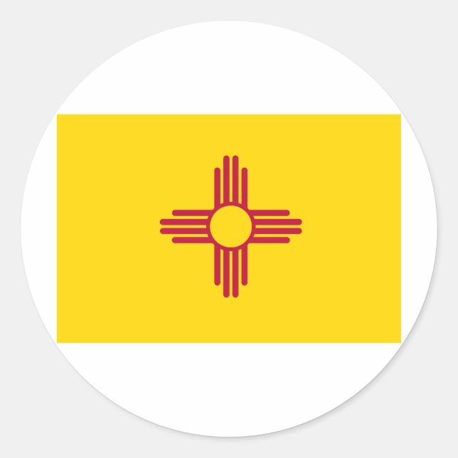 Sticker Rond Flag du Nouveau-Mexique (Devant)