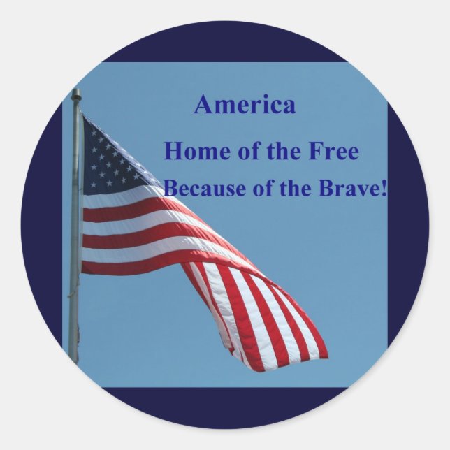 Sticker Rond Flag, Home of the Free ! (Devant)