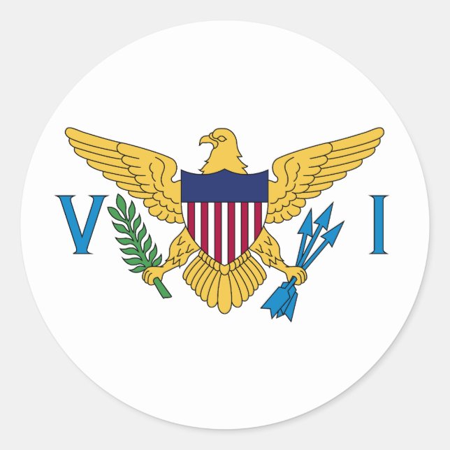 Sticker Rond Flag of US Virgin Islands (Devant)