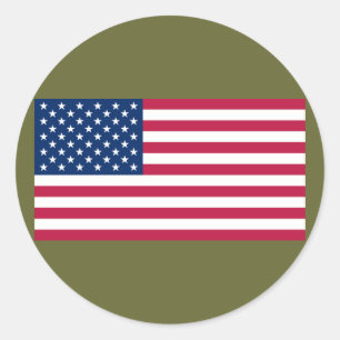 Sticker Rond FLAG_USA, 4 juillet Fête de l'Indépendance
