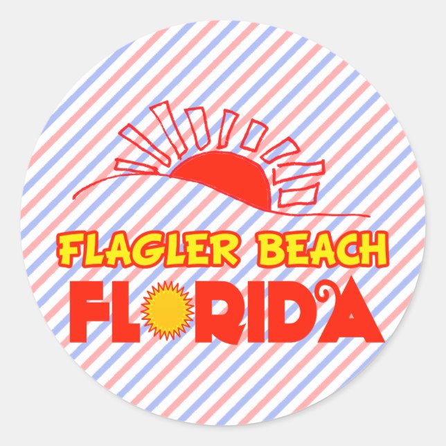 Sticker Rond Flagler Beach, Floride (Devant)