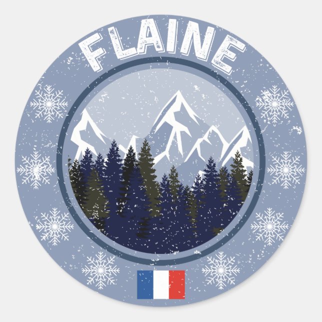 Sticker Rond Flaine Station de Ski (Devant)
