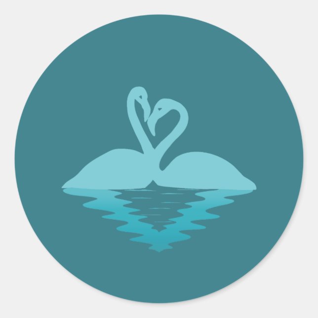 Sticker Rond Flamant rose (Devant)