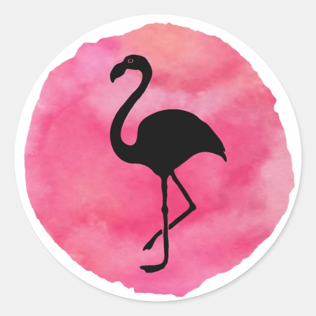 Sticker Rond Flamant Rose (Devant)