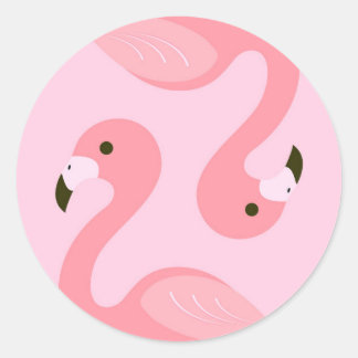 Sticker rond Flamant rose
