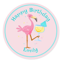 Flamant rose avec Cocktail