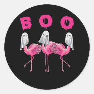 Sticker Rond Flamant rose   Costume Halloween Flamant rose Fant