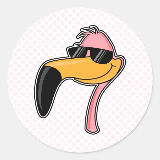 Sticker Rond Flamant rose d'ajustement (Devant)