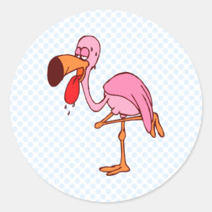 Sticker Rond Flamant rose de remplissage