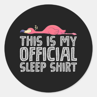 Sticker Rond Flamant rose dormir mon sommeil officiel