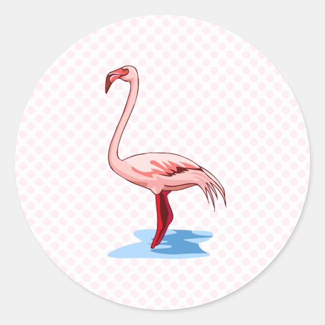 Sticker Rond Flamant rose Fritz (Devant)