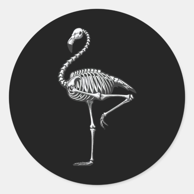Sticker Rond Flamant rose Halloween (Devant)
