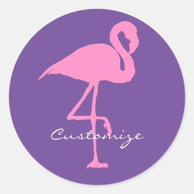 Sticker Rond Flamant rose rose Thunder_Cove (Devant)