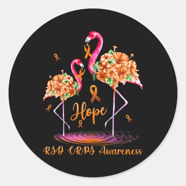Sticker Rond Flamant rose Rsd Crps Sensibilisation 1 (Devant)