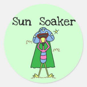 Sticker Rond Flamant rose Sun Soaker Tshirts et cadeaux