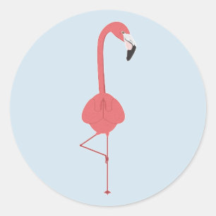STICKER ROND FLAMANT ROSE YOGA