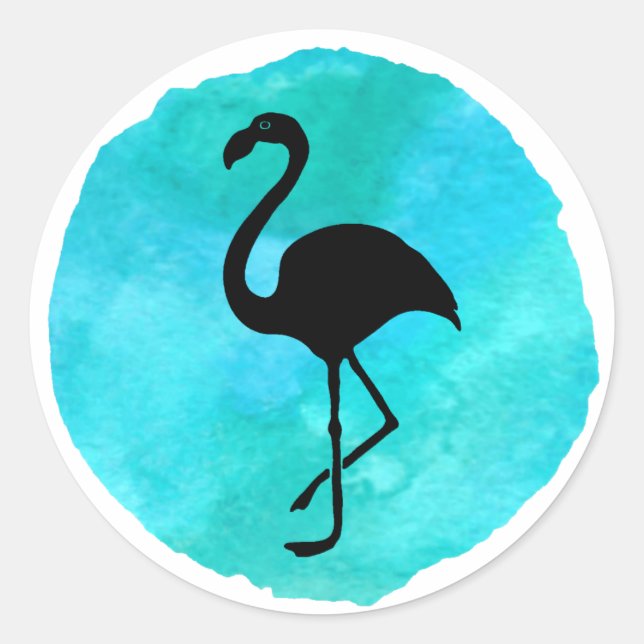 Sticker Rond Flamant sarcelle (Devant)