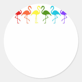 Sticker Rond FLAMANTS ROSES LGBT Pride dans les couleurs du dra